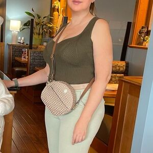 Tommy Hilfiger Round Crossbody Bag – Brown Monogram Logo